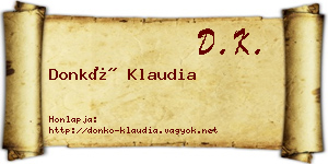 Donkó Klaudia névjegykártya